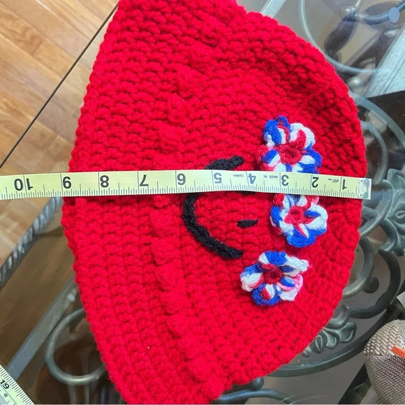 Handmade 4th‎ of July Women’s Red White & Blue Crochet Bucket Hat Size:21-22 - Picture 7 of 11
